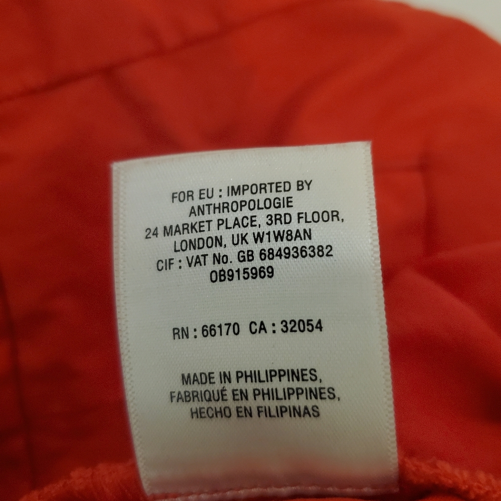Anthropologie Poplin Wide Leg Red Rouge Flare Cotton Casual Pants Women's Sz 4 - Picture 4 of 10